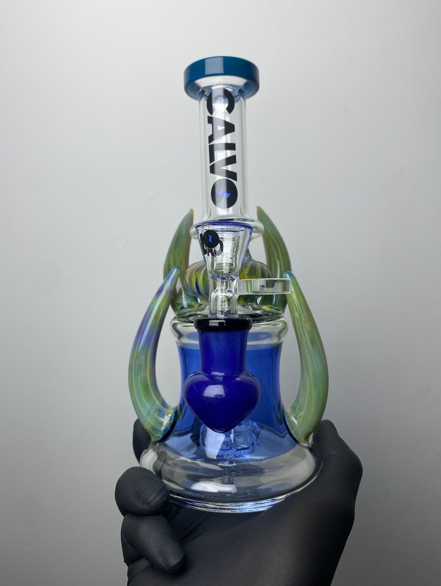 Bong Four Horn Rig Blue - Calvo Glass